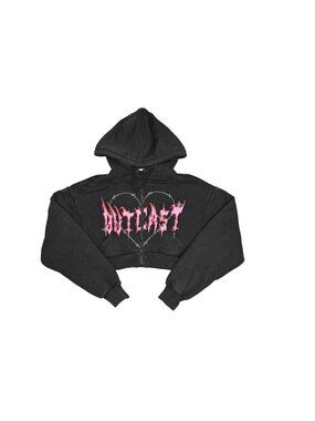 Outcast Nya Cropped Hoodie in Black